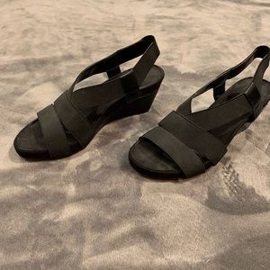 Black Aerosoles wedge heel sandals